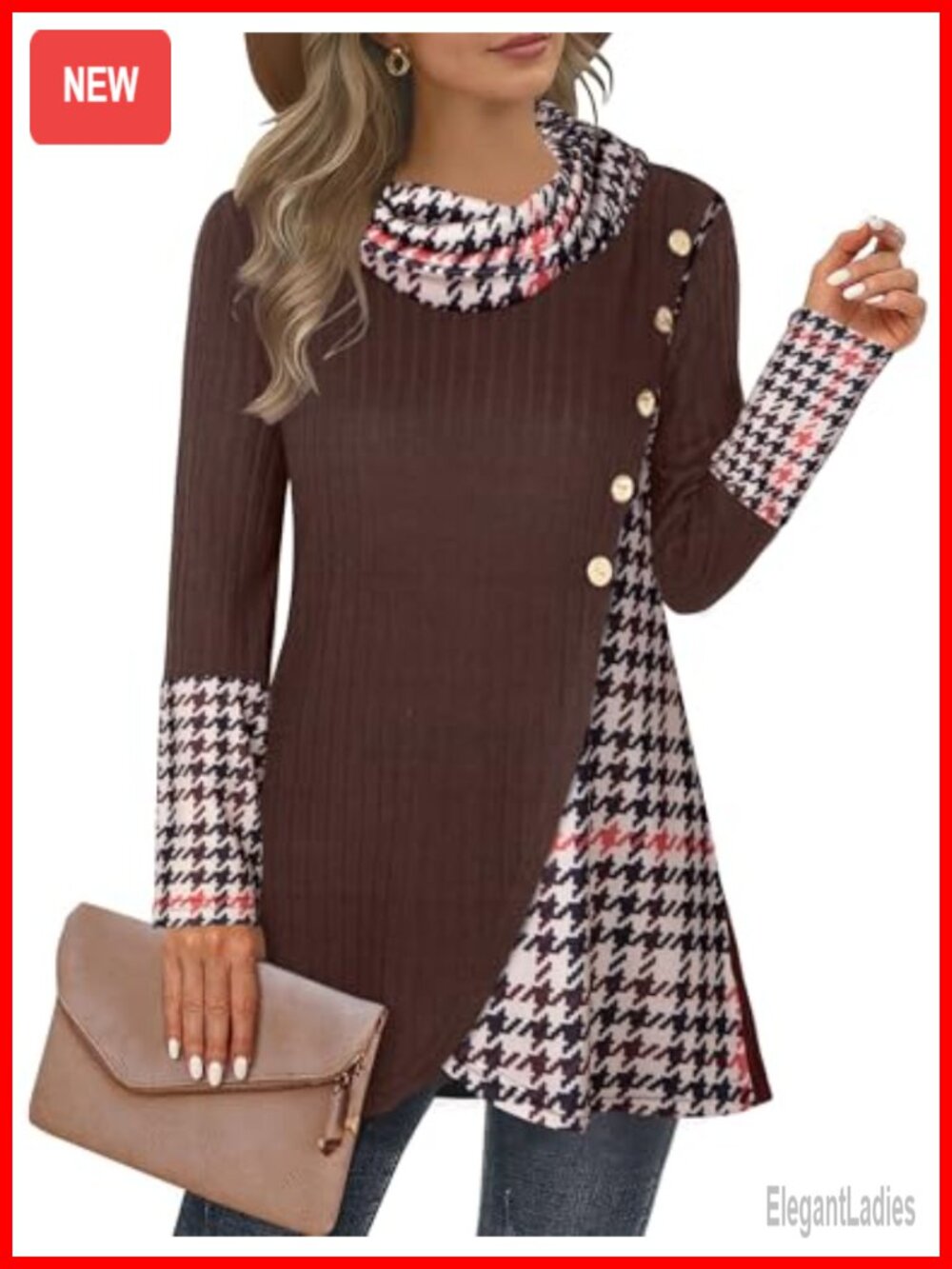 Cowl Neck Cable Knit Pullover Sweater Long Sleeve Tunic Asymmetric Hem